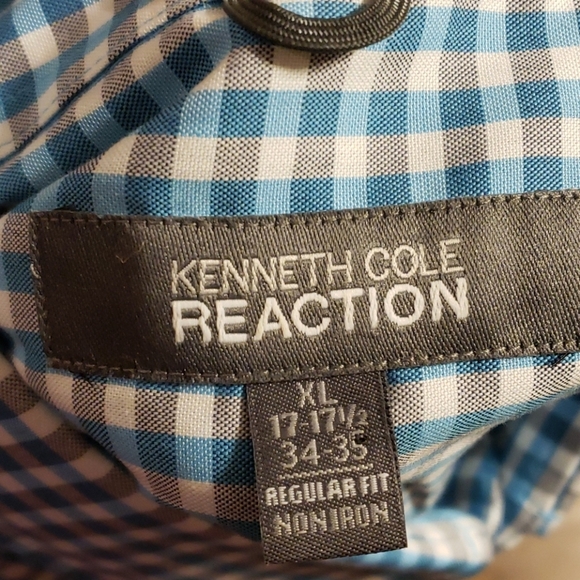Kenneth cole reaction no iron blue checked shirt - Picture 5 of 6